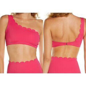 Chelsea28 Pink Scalloped One Shoulder Bikini Top